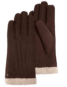 Gants Cuir velours fourré Marron marron 8