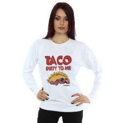 Women's Deadpool Taco Dirty To Me Sweatshirt in White Size: Small - White - Size: S
