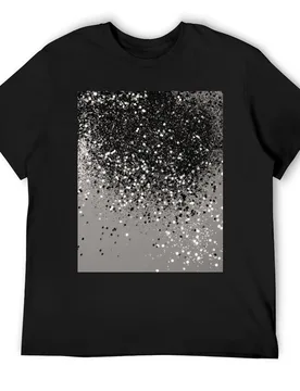 Silver Gray Glitter #1 (Faux Glitter) #shiny #decor #art T-Shirt summer tops plain mens designer t shirt - Aliexpress - FashionsVida