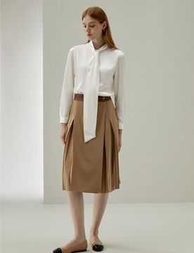 Camicetta Seta Collo a Cravatta Bianca Naturale XS - Elegante e Versatile