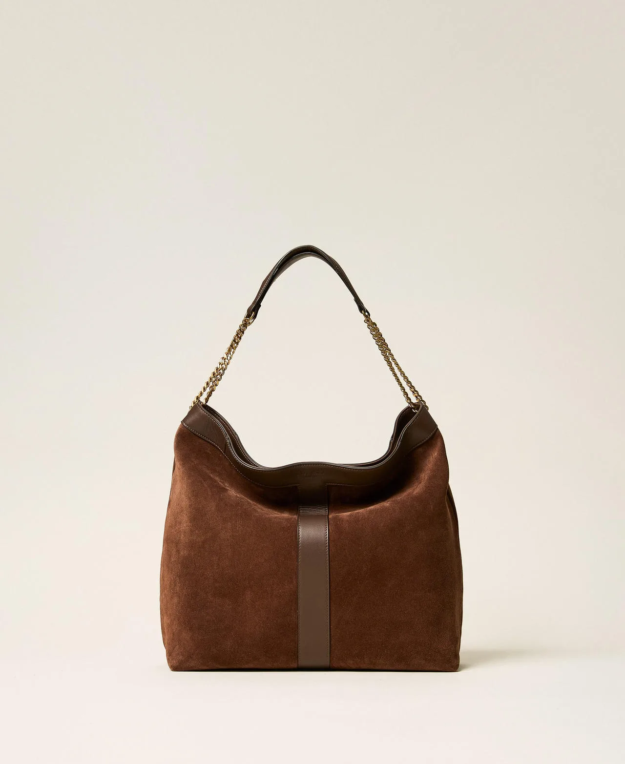 Besace en cuir velours avec logo - TWINSET - FashionsVida