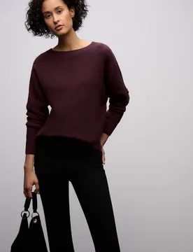 Cosy Dolman Pullover female Rot