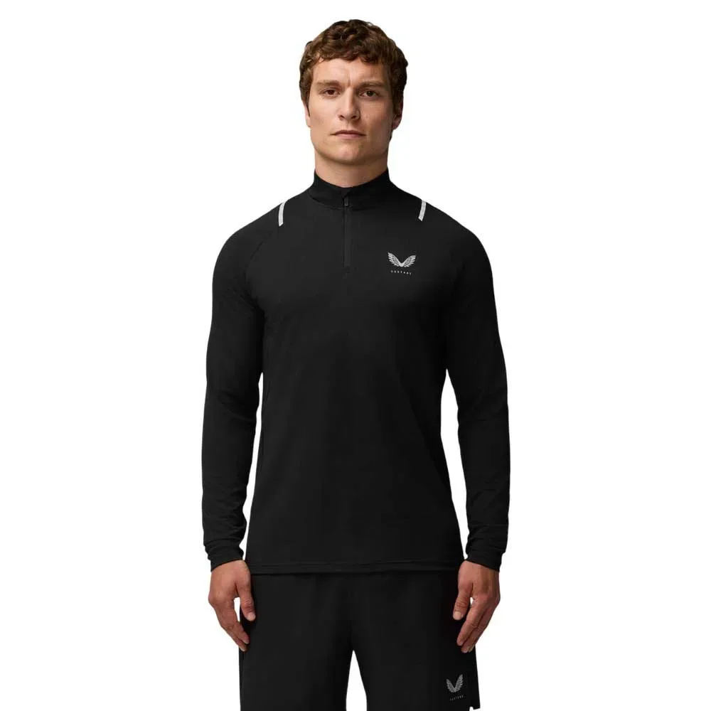 Sweat à Demi-zip Apex Black / Silver Reflective M - Castore - FashionsVida