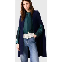 Poncho de mujer largo acampanado de lana