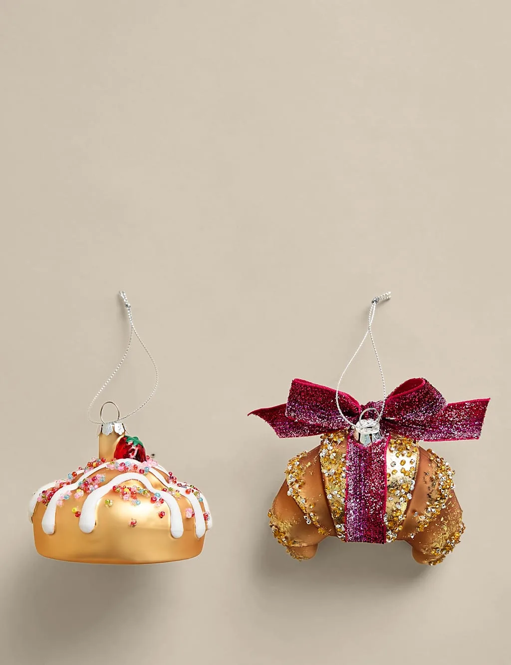 Pack Glass Bakery Hanging Decorations Multi - M&S - FashionsVida