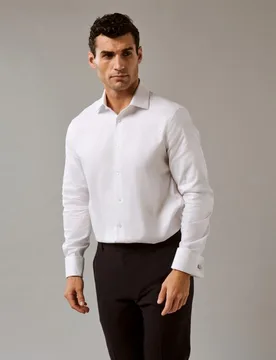 Camisa de vestir Hombre slim popelín lisa - Calvin Klein - FashionsVida