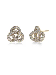 Pendientes INFINITY KNOT SPARKLE STUDS Large Gold oro