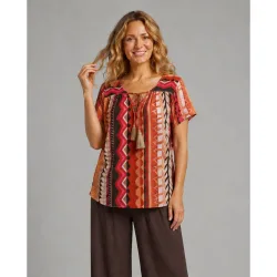 Blusa estampada de manga corta