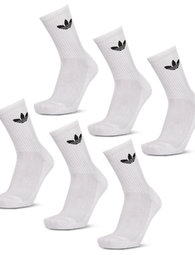 Crew 6 Pack Unisex Socken - Weiß - Größe 46-48 White 46-48