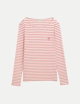 T-Shirt mit U-Boot-Ausschnitt Weiß 3XL