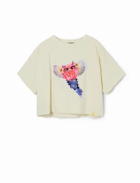 T-shirt patch fantaisie WHITE 7/8 female - Desigual - FashionsVida