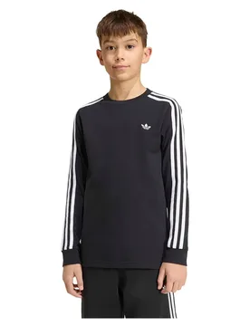 Originals Maglietta A Maniche Lunghe 3 Stripe Black 11-12 Anni - Adidas - FashionsVida