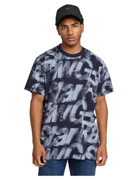 T-shirt à Manches Courtes Sprayed Letters Loose Osaka Blue Sprayed Letters M - G-Star - FashionsVida