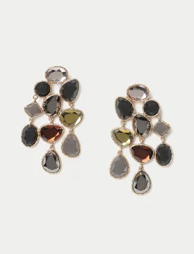 MULTI FACETED MONO CASCADE DROP EARRING Multi female - M&S - FashionsVida