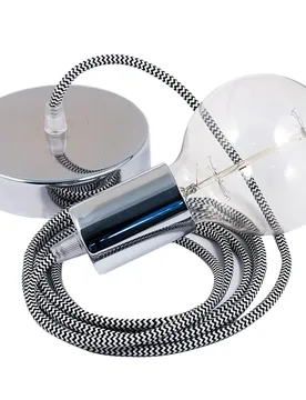 Cables Suspension Luminaire Rz04 Zigzag 2 M Black / Chrome Plated One Size - Creative - FashionsVida