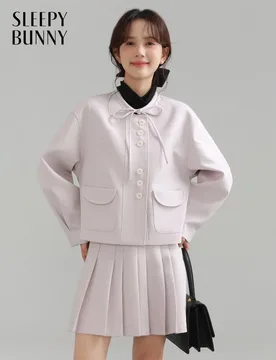 Elegant Sweet Preppy Two-Piece Pleated Skirt Set Bow Tie Short Jacket Outfit Women A-Line School Style Suit for Autumn Winter - Aliexpress - FashionsVida