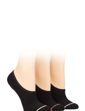 Women's 3 Pair SOCKSHOP Cotton Sports Shoe Liner Socks Black 4-8 - Black - Size: Small - Wildfeet - FashionsVida