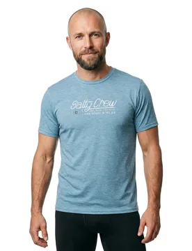 Rash Guard Manches Courtes Fluid Sunshirt Blue Heather XL - Salty Crew - FashionsVida