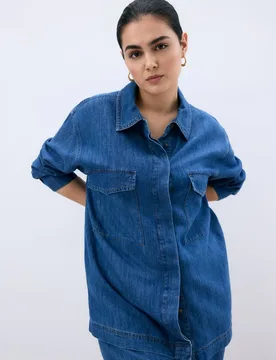 Blusa vaquera de mujer con manga larga - Couchel - FashionsVida