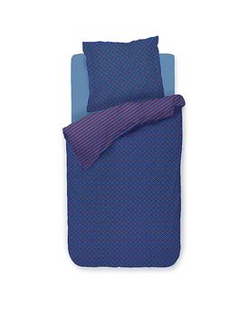 Perkal Bettwäsche ALVIDA 70x90cm/140x200cm Dark Blue dunkelblau baby