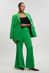 Women's Plus Size Compact Stretch Bootcut Tailored Trouser in Green Size: 18 - Green - Size: 18