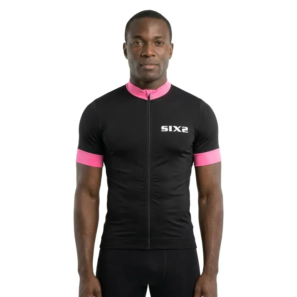 Maglia A Maniche Corte Stripes Black / Pink - Sixs - FashionsVida
