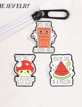 You Are One In A Melon Enamel Pin Humor Pun You Are A Door Able Door Mushroom and Watermelon Jokes Brooch Bag Badge Jewelry Gift - Aliexpress - FashionsVida