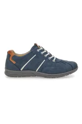 Scarpe Stringate Con Tomaia in Pelle Blu e dettagli Bianchi 27002 44