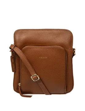Women's 'Aisling' Leather Cross Body Bag in Tan - Tan - Size: One Size - Pure Luxuries London - FashionsVida