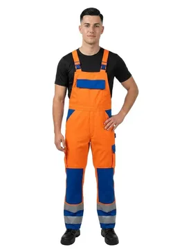 Combinaison Avec Poches Pour Genouillères Safe Compete 07169 Hi-Vis Orange / Royal 64 - MASCOT - FashionsVida