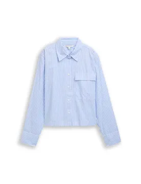 Boxy poplin shirt with details feale