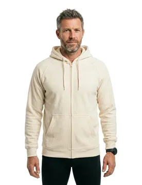 Felpa Con Zip Basic Sand M