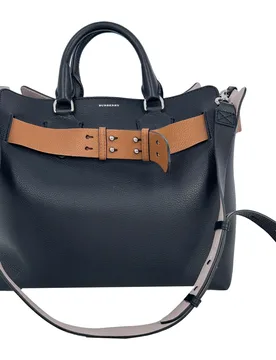 Pre-Owned Womens Medium Marais Belt Tote Bag In Black Leather - One Size - Burberry - FashionsVida