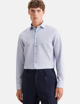 Slim Business Hemd Druck Blau 40 - Seidensticker - FashionsVida