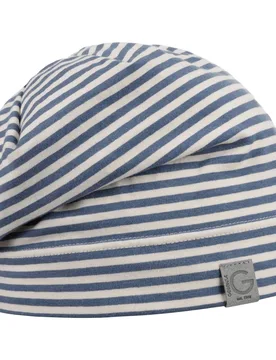 Twotone Stripes Beanie Hat by - blue - Female - Size: One Size - Gebeana - FashionsVida