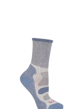Pair Smokey Blue Active Light Hiker Cotton and Coolmax Socks For Summer Hiking Ladies 5-6.5 Ladies - - Blue - Size: Small - Bridgedale - FashionsVida