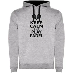 Keep Calm And Play Padel Bicolor Hoodie Heather Grey / Black M