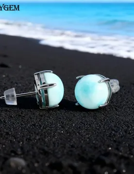 SHINYGEM 925 Sterling Silver Ear Stud Platinum-Plated Women Natural Rose Quartz Larimar Aquamarine Amazonite Gemstone Earrings - Aliexpress - FashionsVida