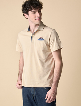 V2 polo con pochette uomo sabbia