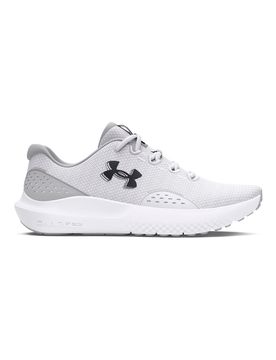 Scarpe da running bianco e grigio chiaro con mesh traspirante e Charged Cushioning Charged Surge 4 40½
