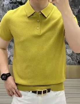 Spring Summer Fashion Elegant Flip Neck Tees Knitted Casual Versatile Western Commuter Clothing Loose Solid Men's Polo Shirts - Aliexpress - FashionsVida