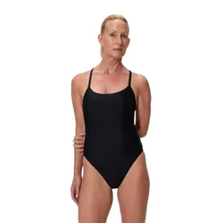 Solid Racerback Swimsuit Anthracite / White L Women