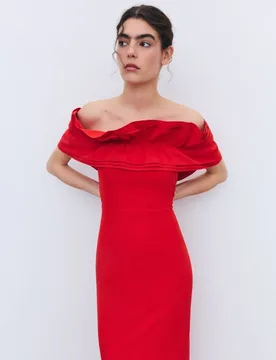 Vestido volantes escote - Tintoretto - FashionsVida