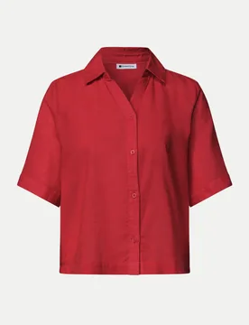 Street One Kurzarm Hemdbluse Rot 40 - Street One - FashionsVida