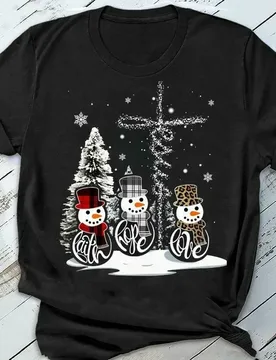 Snowman Faith Hope Love Jesus Cross Christian Christmas T-Shirt 100% Cotton O-Neck Short Sleeve Casual Mens T-shirt Size S-3XL - Aliexpress - FashionsVida
