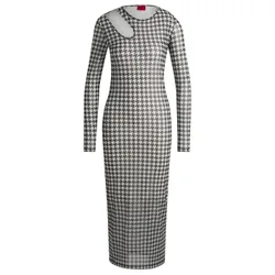 Hugo Womens Nalusia Dress In Open Miscellans - Multicolour - Size 12 Uk
