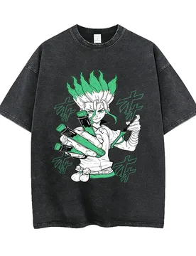 Anime Dr. Stone Ishigami Senku Washed Vintage T Shirts Men Women Casual Fashion Tee Shirt Men's Manga Oversized Cotton T-shirts - Aliexpress - FashionsVida