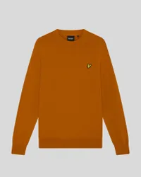 Men's Cotton Merino Crew Neck Jumper Broad Orange