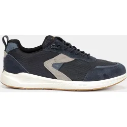 Sneaker de hombre en piel y tejido tecnico