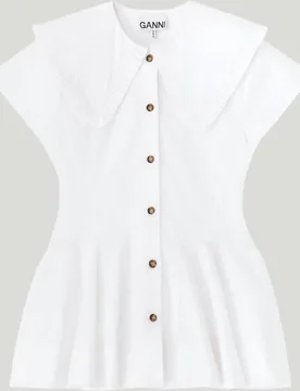 Ganni - Blusa corta con volantes - Ganni - FashionsVida